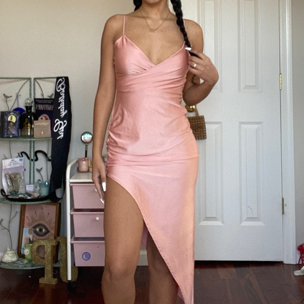 Windsor pink slit dress
